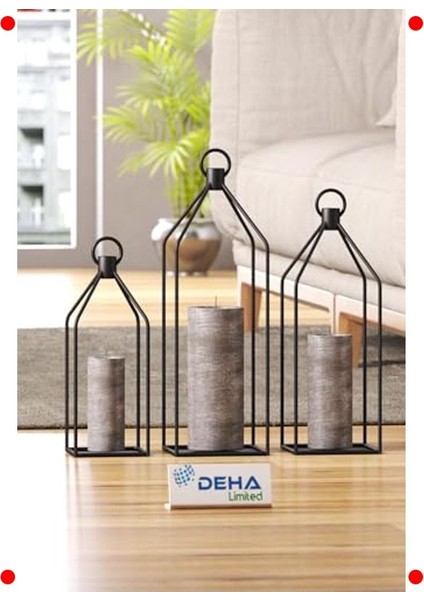 3'lü Metal Kafes Dekoratif Mumluk Seti fiyatları