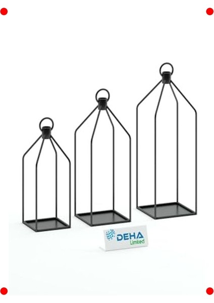 3'lü Metal Kafes Dekoratif Mumluk Seti fırsatları