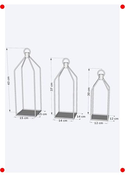3'lü Metal Kafes Dekoratif Mumluk Seti indirimleri