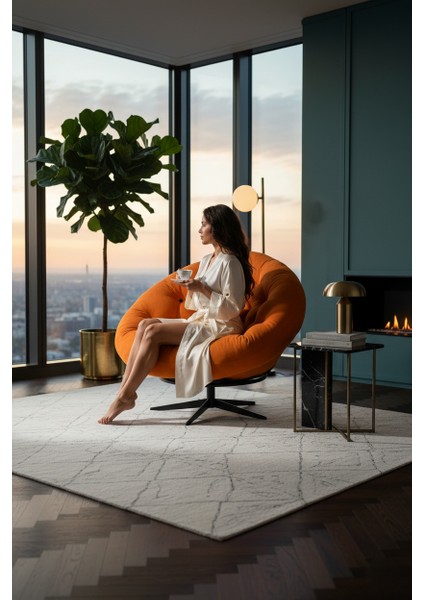 360 Derece Döner Mekanizmalı Modern Berjer Tekli Koltuk | Dinlenme Koltuğu | Şık Tasarım ve Üstün Konfor