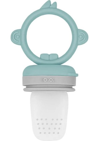 Silikon Püre Meyve Sebze Emziği Aqua Green / Powder Grey