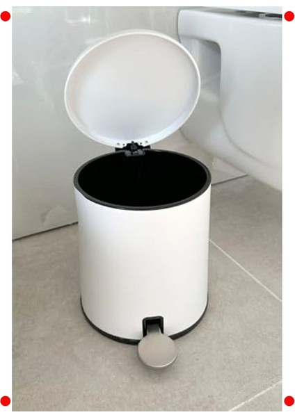 Pedallı Çöp Kovası, 6 Litre, Mat Beyaz modelleri