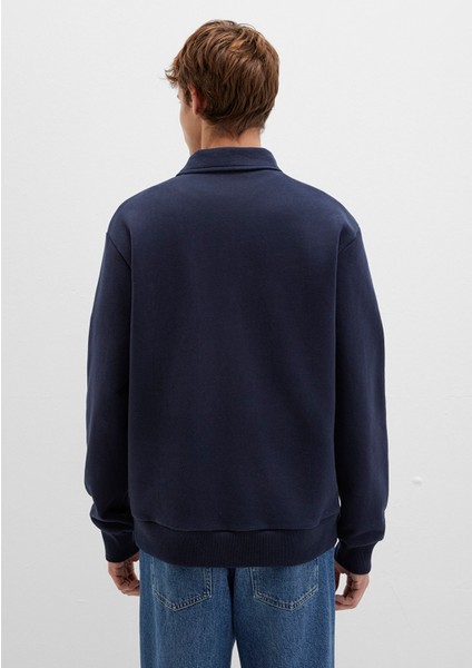 M Logo Baskılı Lacivert Sweatshirt 0S10494-70490