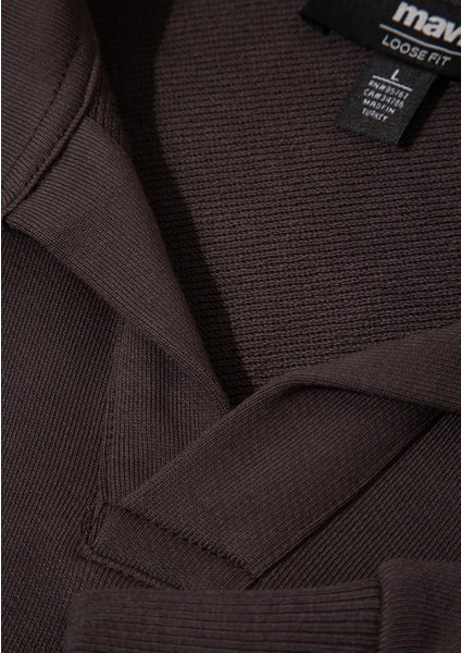 Polo Yaka Kahverengi Sweatshirt 0S10479-70219