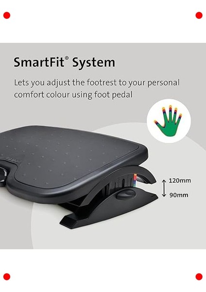 Ayarlanabilir Yükseklikte Ergonomik Ayak Desteği, Siyah indirimleri