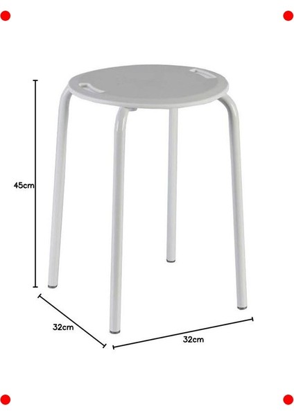 Metal Ayaklı Şık Beyaz Tabure fiyatları