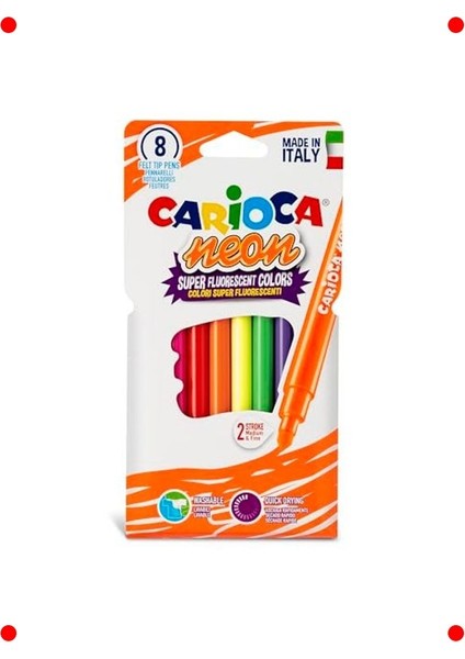 Yıkanabilir Fosforlu Keçeli Kalem Seti, 8'li