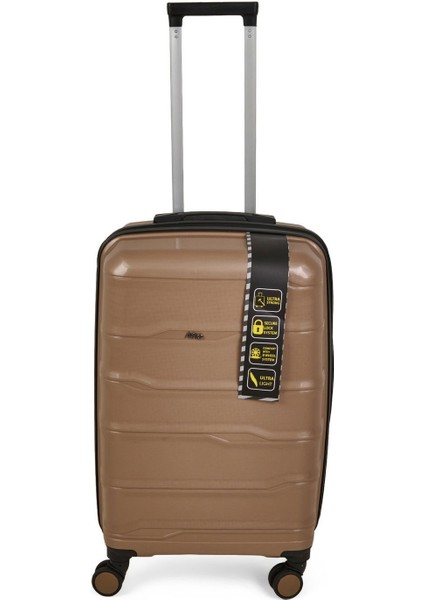 Pp Orta Boy Valiz - Altın - 68X37X27 cm