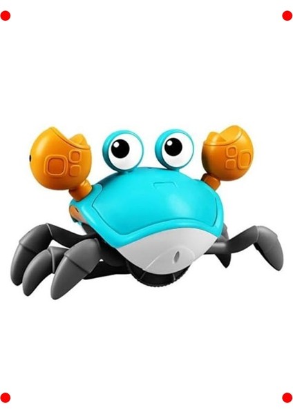 Müzikli Sensörlü Emekleme Yardımcı Yengeç Oyuncak (Mavi)