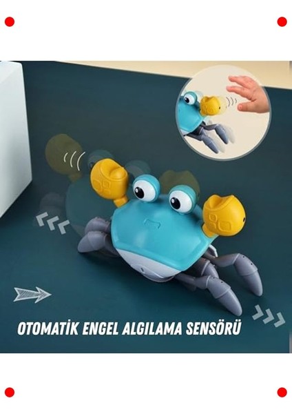 Müzikli Sensörlü Emekleme Yardımcı Yengeç Oyuncak (Mavi) modelleri