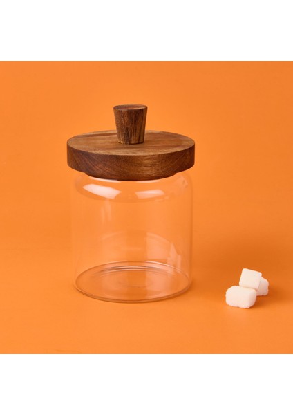 Bambu Kapaklı Cam Kavanoz - Açık Kahverengi / Şeffaf - 450 ml fiyatları