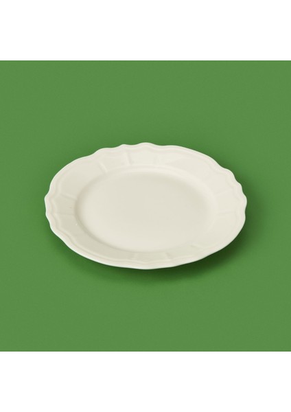 Porselen Tiffany Tatlı Tabağı - Krem - 19 cm