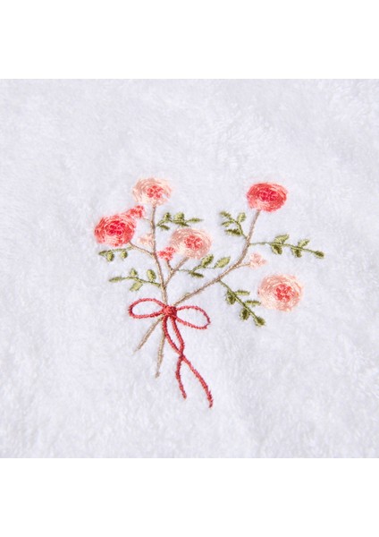 Soft Granny Summer Çiçek Nakışlı El Havlusu - Ekru - 30X50 cm modelleri