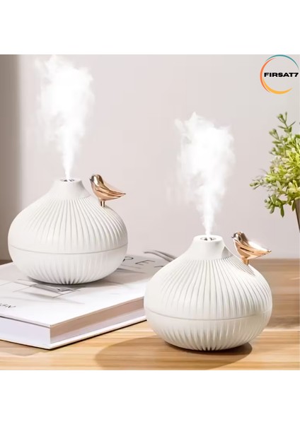 Ultrasonik Dekoratif Kuş Hava Nemlendirici 300 ml Ev Ofis Buhar Makinesi Aroma Difüzörü Gece Lambası fiyatları