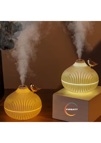 Ultrasonik Dekoratif Kuş Hava Nemlendirici 300 ml Ev Ofis Buhar Makinesi Aroma Difüzörü Gece Lambası modelleri