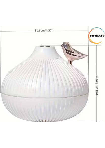 Ultrasonik Dekoratif Kuş Hava Nemlendirici 300 ml Ev Ofis Buhar Makinesi Aroma Difüzörü Gece Lambası