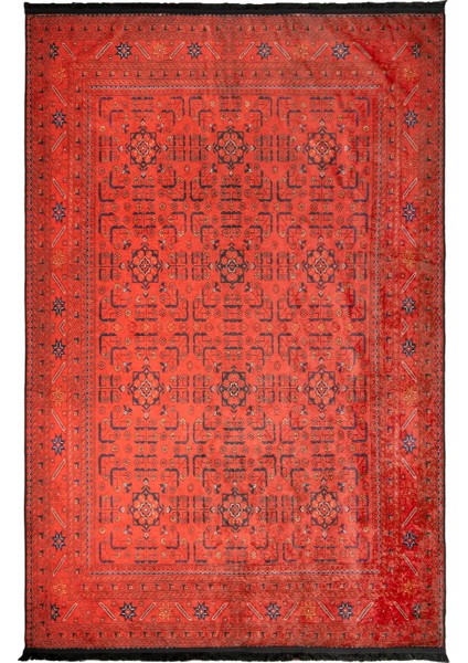 Soft Atlas Afgan Desenli Halı - Kırmızı - 160X230 cm fiyatları