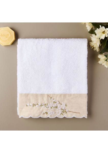 Soft Lina Yüz Havlusu - Ekru - 50X90 cm