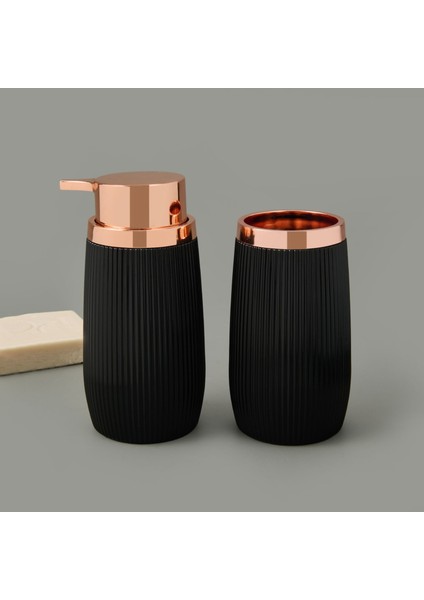 Bath Bella 2'li Sıvı Sabunluk ve Diş Fırçalık Seti - Siyah fiyatları