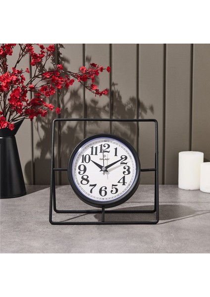 Metal Dikdörtgen Yuvarlak Masa Saati - 24 cm