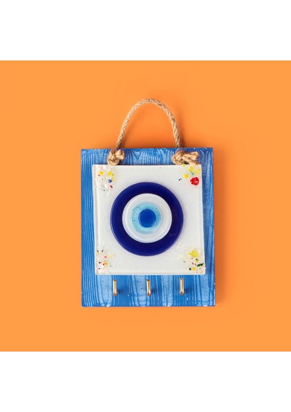 Deco Nazar Anahtar Askısı - Mavi - 15 cm