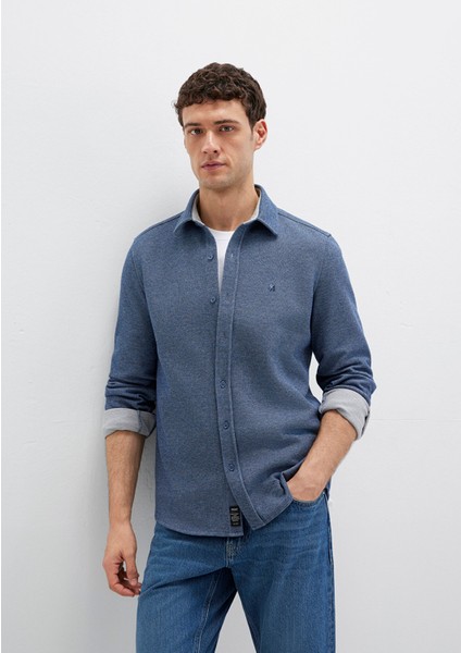 M Logo Nakışlı Lacivert Örme Gömlek 0211763-70718