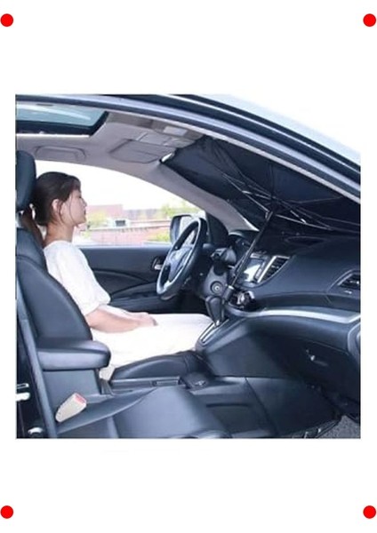 Katlanabilir Şemsiye Tipi Araç Ön Cam Güneşliği (140X79 Cm) fırsatları