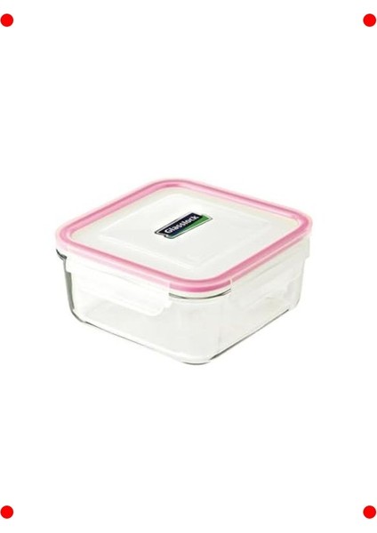 Büyük Kare Cam Saklama Kabı - 2600 ml - Şeffaf