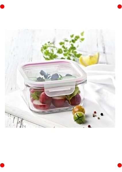 Büyük Kare Cam Saklama Kabı - 2600 ml - Şeffaf modelleri