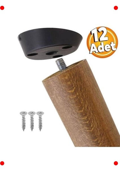 Açılı Mobilya Ayak Bağlantı Aparatı - Siyah (12 Adet) fırsatları