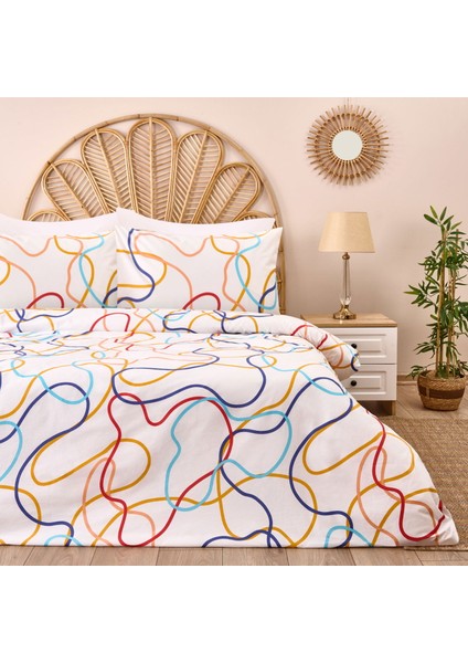 Soft Vonal Çift Kişilik Nevresim Takımı - Renkli