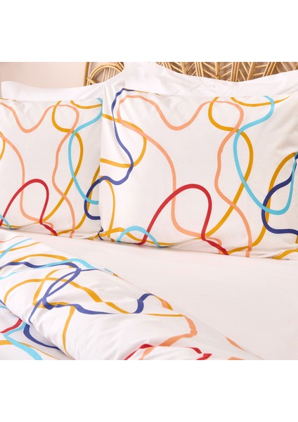 Soft Vonal Çift Kişilik Nevresim Takımı - Renkli fiyatları