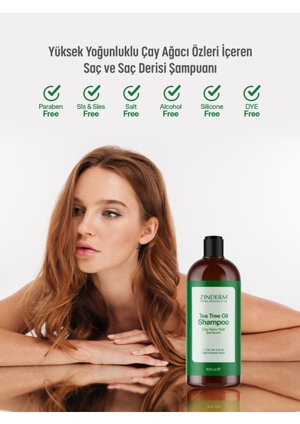 Çay Ağacı Şampuanı - Arındırıcı ve Dengeleyici Tuzsuz Çay Ağacı Yağlı Şampuan (3 Adet x 500 Ml) indirimleri
