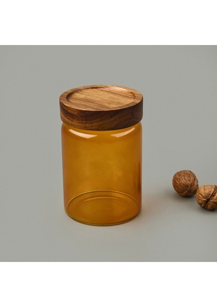 Mia Akasya Yuvarlak Cam Kavanoz - Amber - 850 ml fiyatları
