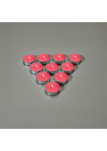 25'li Tealight Mum - Kırmızı - 3,8 cm