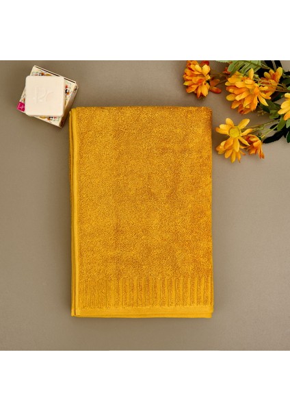 Soft Patte Banyo Havlusu - Hardal - 70X140 cm