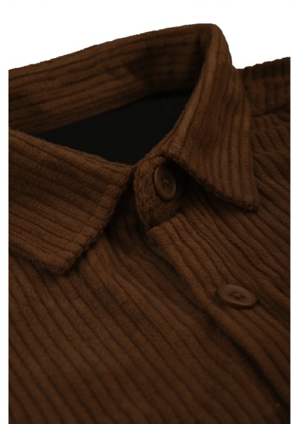 Erkek Kiremit Kadife Fitilli Rahat Kesim Gömlek Yumuşak Dokulu Likralı Kadife Gömlek 2600758 indirimleri