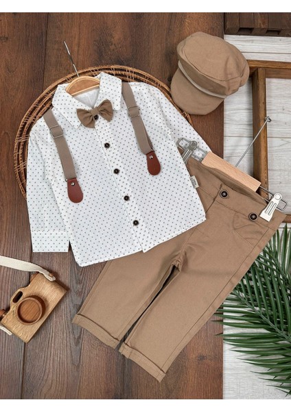 Kids Papyonlu Ekru Askılı Erkek Bebek 2 Li Takım fiyatları