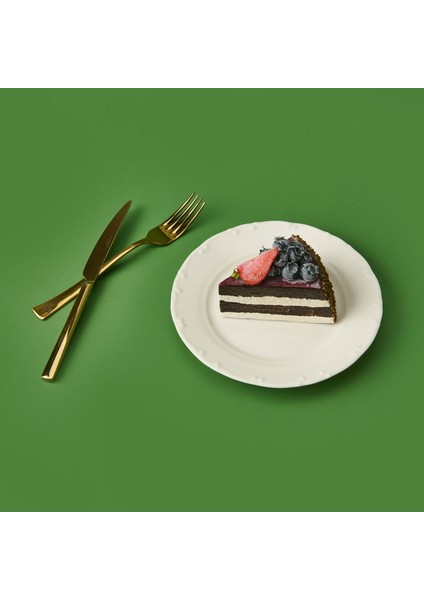 Porselen Liana Tatlı Tabağı - Krem - 19 cm