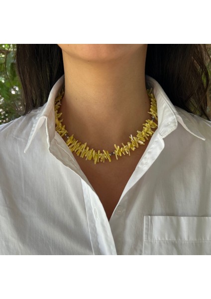 Mercan Doğal Taş El Yapımı Özel Tasarım Gümüş Aksesuar Kadın Bohem Kolye