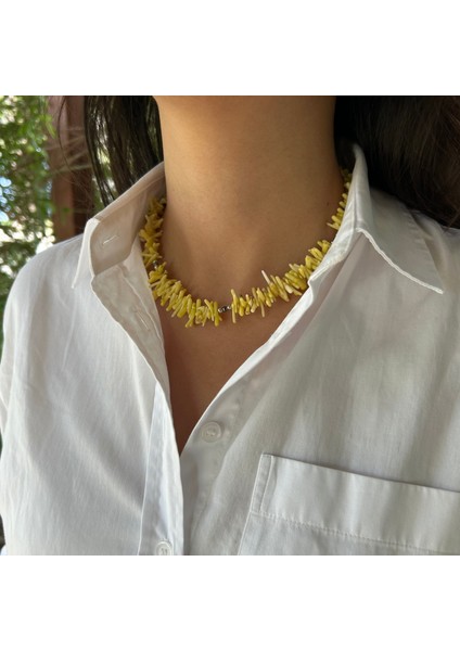 Mercan Doğal Taş El Yapımı Özel Tasarım Gümüş Aksesuar Kadın Bohem Kolye fırsatları