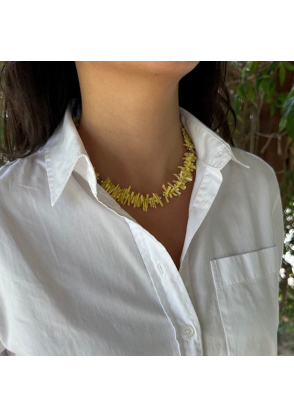 Mercan Doğal Taş El Yapımı Özel Tasarım Gümüş Aksesuar Kadın Bohem Kolye indirimleri