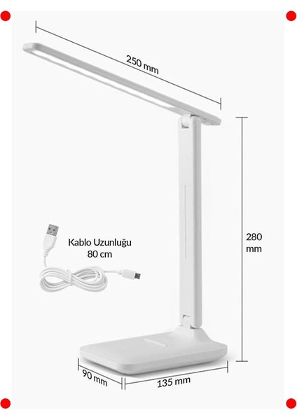 Şarjlı Dokunmatik Masa Lambası, Telefon Standlı modelleri