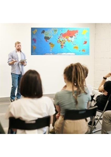 Buffer® Renkli atlas Dünya haritası Manyetik Yapıştırıcı Gerektirmeyen Duvar Stickerı 118 cm * 56 cm fırsatları