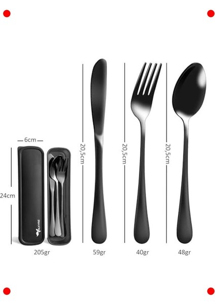 Taşınabilir Paslanmaz Çelik Çatal Bıçak Kaşık Seti modelleri