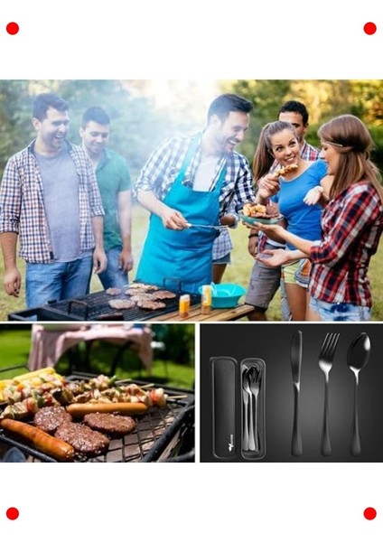 Taşınabilir Paslanmaz Çelik Çatal Bıçak Kaşık Seti indirimleri