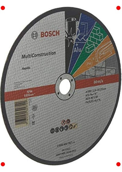 Çok Malzemeli Düz Kesme Diski, 230 mm modelleri