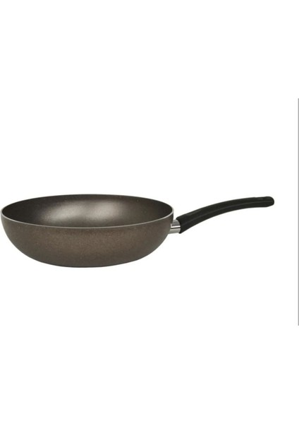 Kuvars Granit Wok Tava - Siyah - 28 cm
