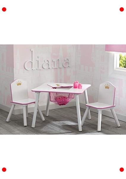 Çocuk Prenses Ahşap Masa ve Saklamalı Sandalye Takımı fiyatları