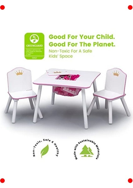 Çocuk Prenses Ahşap Masa ve Saklamalı Sandalye Takımı modelleri